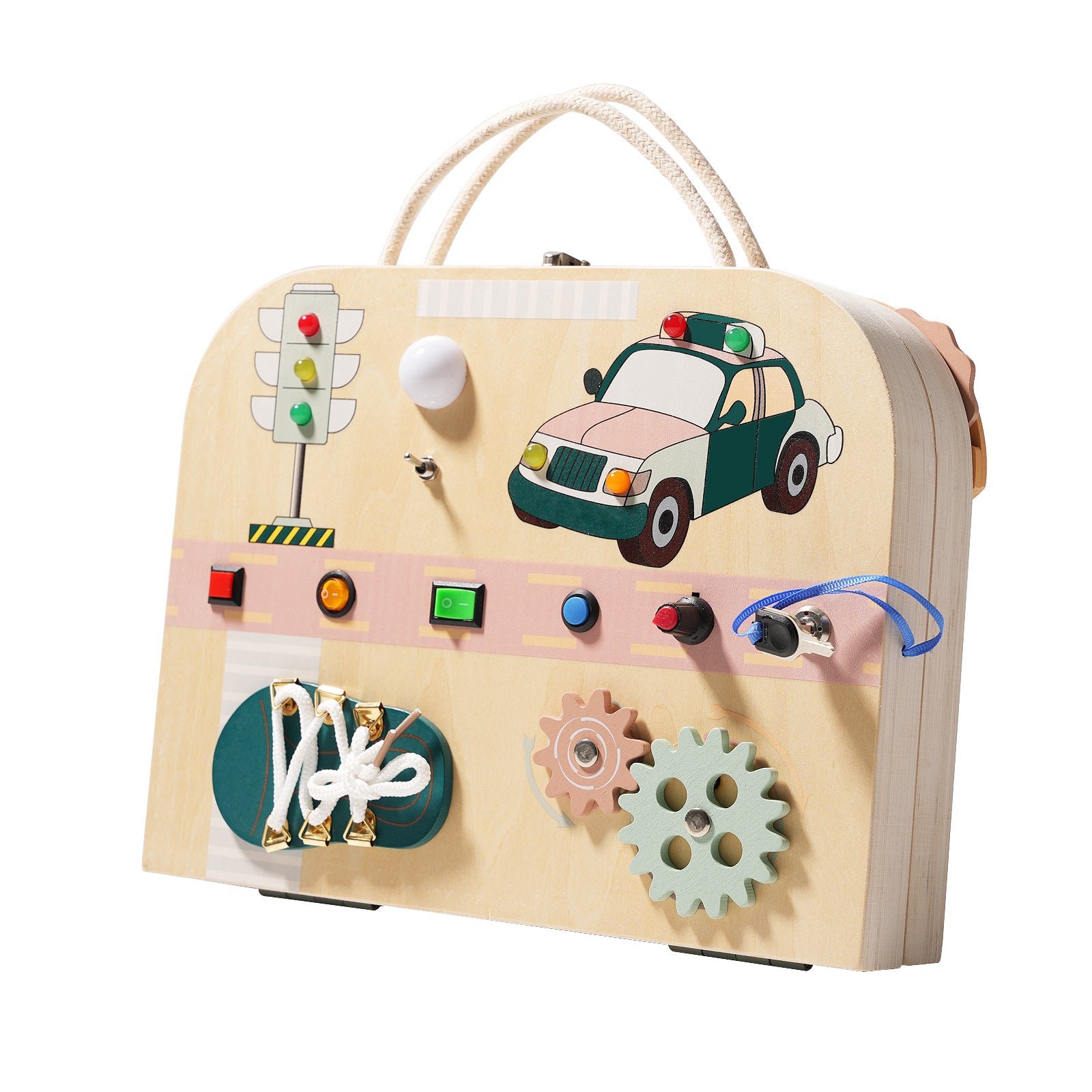 Everyday life teaching aids, light switch, drawing board, busy board, hand-eye coordination wooden children's educational toys