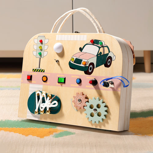 Everyday life teaching aids, light switch, drawing board, busy board, hand-eye coordination wooden children's educational toys
