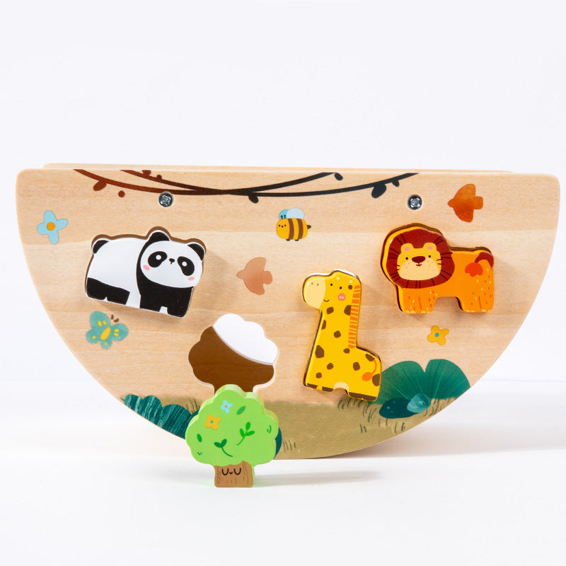 Montessori Multifunctional Matching Children's Early Education Wooden Intelligence Box Coin Box Number and Shape Matching Puzzle Toy