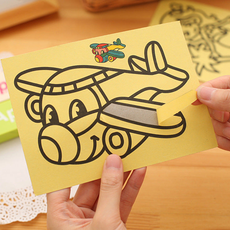 Wholesale yellow medium-sized sand painting bubble stickers 11.7*16.2cm DIY sand painting toy 0.012