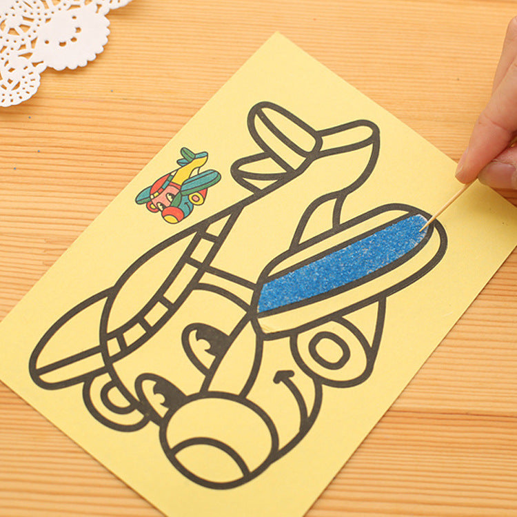 Wholesale yellow medium-sized sand painting bubble stickers 11.7*16.2cm DIY sand painting toy 0.012