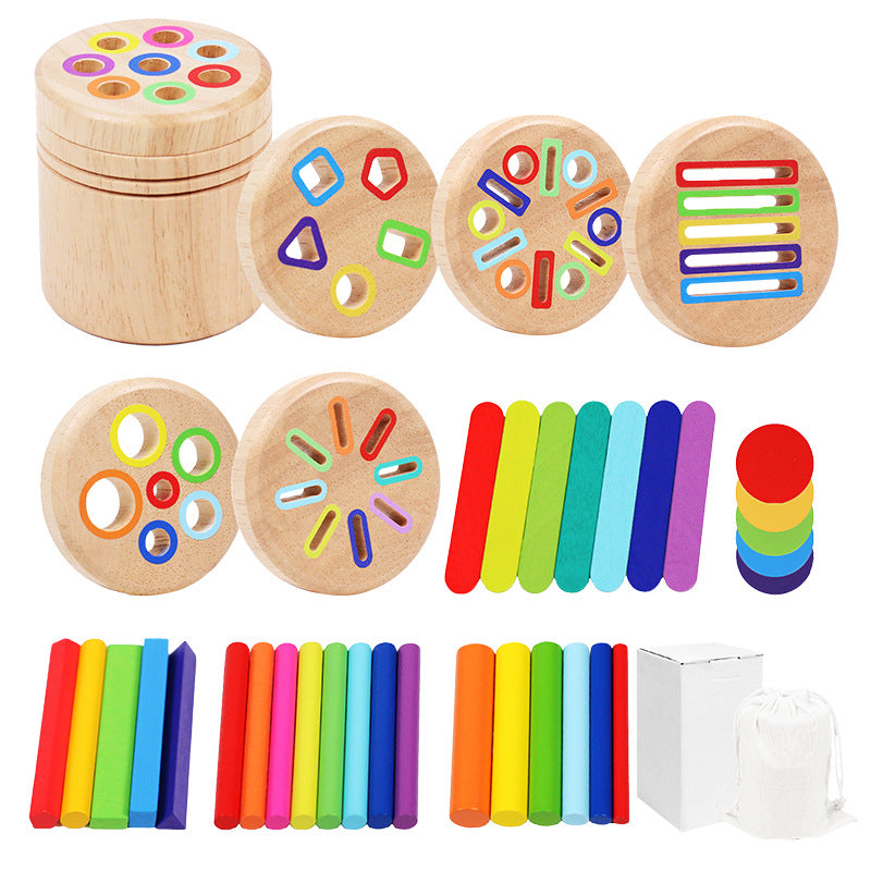 Montessori early childhood education color sorting buckets, shape sorting boxes, coin sorting boxes, children's cognitive matching toys for kindergartens