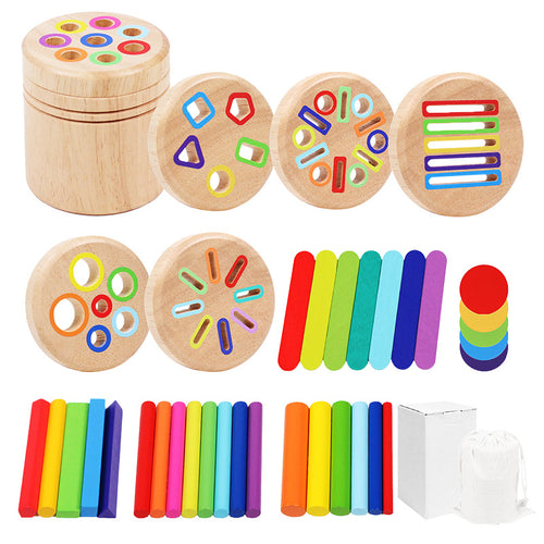 Montessori early childhood education color sorting buckets, shape sorting boxes, coin sorting boxes, children's cognitive matching toys for kindergartens