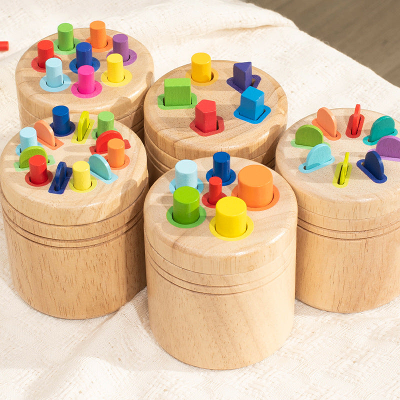 Montessori early childhood education color sorting buckets, shape sorting boxes, coin sorting boxes, children's cognitive matching toys for kindergartens